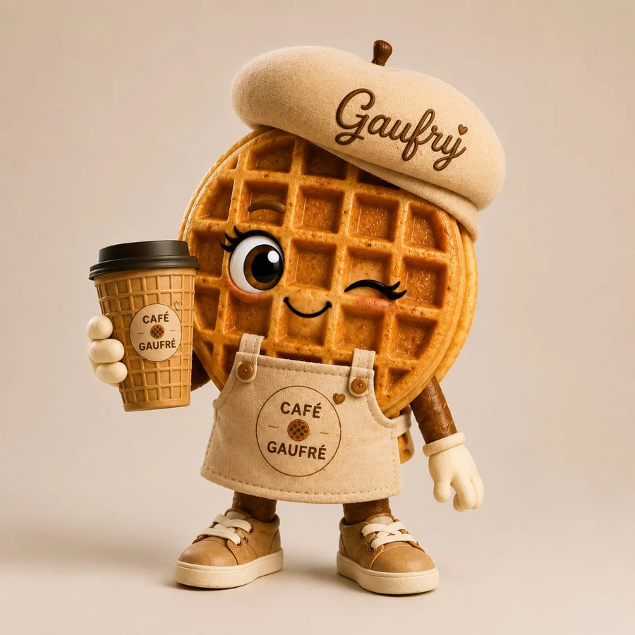 Gaufry, la mascotte gourmande de Café Gaufré